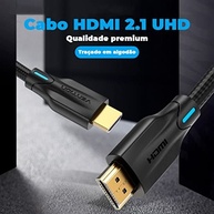Cabo HDMI 2.1 Vention Premium 2m: Imersão Total em 8K para PS5, Gamer e TV - imagem 4