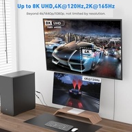 UANTIN Adaptador DisplayPort 1.4 para HDMI 2.1: Imersão Total em 8K 60Hz e 4K 120Hz - imagem 4
