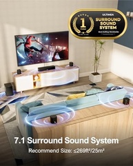 ULTIMEA Barra de Som 7.1 Canais: Som Imersivo para sua Smart TV | 330W, 4 Surround Speakers, Subwoofer e App Control - imagem 3