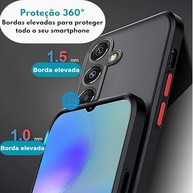 Capa Premium Anti Impacto Fosca Preta Translúcida c/ Proteção Câmera Samsung Galaxy A55 - imagem 5