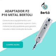 Kit 2 Adaptadores P10 Fêmea para P2 Macho: Som Profissional e Conexão Impecável - imagem 3