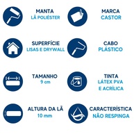 Rolo de Pintura Castor: Seda Microfibra para Acabamento Impecável - imagem 2