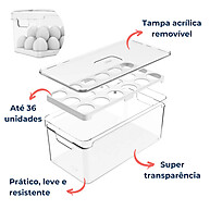 Organizador de Ovos 36 Unidades: Geladeira Impecável! - imagem 2