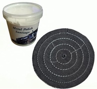Kit Polimento de Metais: Pasta Branca + Boina Jeans Costurada para Brilho Impecável - imagem 2