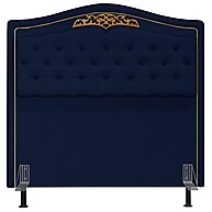 Cabeceira Cama Box Casal 140cm Azul com Tachas Imperiais - imagem 2