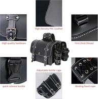 Bolsas Laterais de Couro Premium para Moto Harley Sportster - Impermeáveis e Duráveis (Par G, Preto) - imagem 5