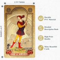 KIINO Tarot Cards 78 Luxo com Folha Dourada – Baralho Impermeável em PVC com Guia para Iniciantes e Profissionais - imagem 4