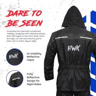 HWK Roupa de Chuva Moto 2 Peças Impermeável com Jaqueta e Calça Refletiva - Proteção Total - imagem 4