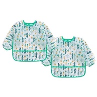 Babador Manga Longa Impermeável BLW - Kit com 2 Unidades Estampa Cactus - imagem 3