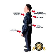 Kit Capa De Chuva Motoqueiro Conjunto Impermeável Reforçado Jaqueta Com Capuz Calça Resistente Proteção Completa Leve Compacto - imagem 3