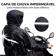 Conjunto de Capa de Chuva Impermeável para Motociclistas e Motoboys em PVC com Faixas Refletivas, Jaqueta com Capuz e Calça, GG, Cor Preta, Proteção Completa contra Chuva e Vento - imagem 3