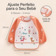 Babador Impermeável Infantil, Manga Longa com Velcro, Bolso para Migalhas, Design Divertido - imagem 3