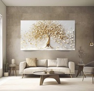 Quadro Decorativo Arvore da Vida 90x60cm - Impressão 3D em Canvas com Bordas Infinitas - imagem 1
