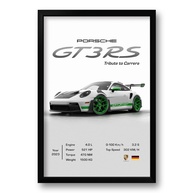 Quadro Porsche 911 GT3 RS Tribute - Impressão Premium 40x60cm com Moldura de Madeira - imagem 1