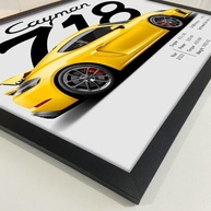 Quadro Porsche Cayman 718 60x40cm - Impressão Premium com Moldura Ecológica - imagem 4