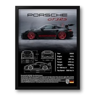 Quadro com Moldura 911 GT3 RS Black - 33x43cm | Impressão Premium em Vinil Eco-Solvente - imagem 2