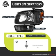 Faróis Completos para Toyota Tacoma 2001-2004: Iluminação Halógena Premium com Lâmpadas Inclusas - imagem 4