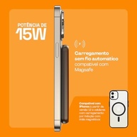 Geonav Power Bank MagSafe 5000mAh: Carregamento Rápido por Indução e USB-C Ultraslim - imagem 5