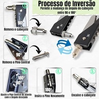 Alicate Rebitador Manual 90° Ajustável MTX 250mm - 4 Bicos Profissional para Construção e Indústria - imagem 4