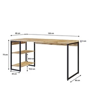 Escrivaninha com Estante Baixa 1,50m - Design Industrial Moderno com 2 Prateleiras - imagem 3