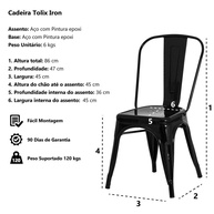Cadeiras Tolix Iron: Kit 4 para Bar e Industrial - imagem 2