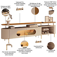 Rack Sâmia B01 para TV 85 Pol: Design Orgânico e Industrial - imagem 2