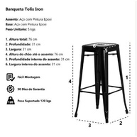 Banqueta Alta Tolix 76cm: Estilo Industrial! - imagem 2