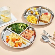Pratos Infantil Aço Inox 3 Compartimentos 23cm - Controle de Porção Seguro e Saudável - imagem 3