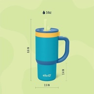Copo Infantil Ello Oasis 400ml com Canudo Retrátil - Aço Inox, 100% à Prova de Vazamento - imagem 3