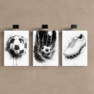 Kit 3 Quadros Decorativos Futebol Infantil - Design Premium para Quarto de Menino (40x28cm) - imagem 3