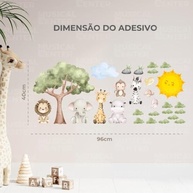Adesivo Safari Infantil para Parede - Decoração Temática de Animais da Selva para Quarto de Bebê e Kids - imagem 1
