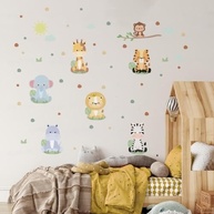 Adesivo de Parede Infantil Safari 22 Baby - Animais da Selva em Tons Neutros para Decoração do Quarto - imagem 3