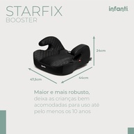 Assento Elevador Infantil Booster Starfix Preto Infanti - Conforto e Segurança Até 10 Anos - imagem 3