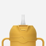Copo Infantil Comotomo 236ml com Canudo e Bico Silicone - Amarelo - imagem 3