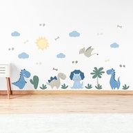 Adesivo de Parede Infantil Dinossauros Azul - Decore o Quarto com Diversão e Segurança - imagem 3