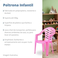 Cadeira Infantil Plastex Rosa Reforçada Empilhável - Conforto e Segurança para Crianças - imagem 4