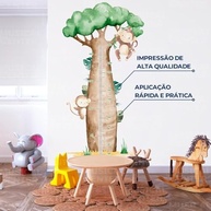 Régua de Crescimento Infantil Bichinhos da Savana - Adesivo Lavável e Seguro para Quarto de Bebê - imagem 4