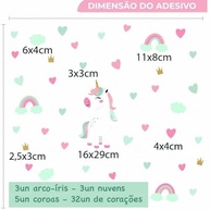 Adesivo Decorativo Unicórnio Lavável para Quarto Infantil - Seguro, Criativo e Fácil de Aplicar - imagem 3