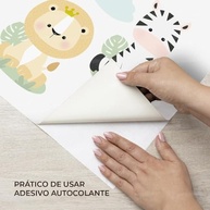 Adesivo de Parede Infantil Safari 22 Baby - Animais da Selva em Tons Neutros para Decoração do Quarto - imagem 5