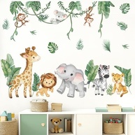 Adesivos de Parede Tropicais com Animais Selvagens - Decoração Infantil e Sala de Estar - imagem 3
