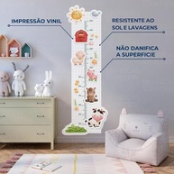 Adesivos Decorativos Régua Crescimento Fazendinha Infantil - Lavável, Seguro e Fácil Aplicação - imagem 5