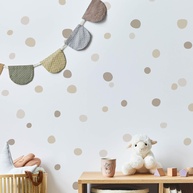 Adesivo de Parede Infantil com Bolinhas Irregulares Bege Claro - Kit 70 Peças para Decoração Divertida - imagem 1