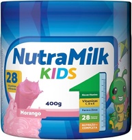 NutraMilk Kids Complemento Alimentar Infantil 400g - 28 Vitaminas e Minerais (Morango) - imagem 1