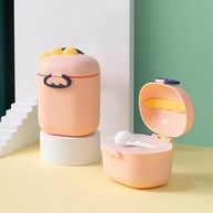 Porta Leite em Pó Infantil Dinossauro Rosa - Com Dosador, Nivelador e Alça | Seguro, Compacto e Livre de BPA - imagem 5