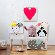 Cesto Organizador Quadrado Pinguim 3Sprouts Preto – Estilo e Praticidade para o Quarto Infantil - imagem 3