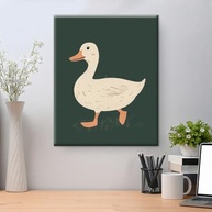 Arte de Parede Emoldurada Ganso Fofo - Pintura Animal de Fazenda para Quarto Infantil 20x25cm - imagem 5