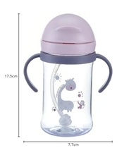Copinho Infantil com Canudo 350ML Rosa - Treinamento Seguro e Divertido para Bebês - imagem 4