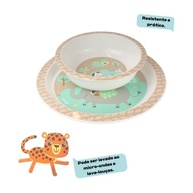 Kit Prato e Tigela Bowl Infantil Clingo Safari - Seguro, Divertido e Livre de BPA - imagem 4