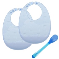 Sem Bagunça - Babador De Silicone Com Coletor De Migalhas - Infantil Bebê. Leve, Macio e Resistente. Cor Azul, Amarelo, Rosa, Verde e Cristal. Kit E Unidade - imagem 1