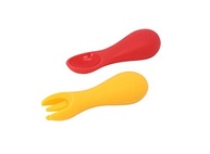 Kit Colher e Garfo de Silicone para Treinamento Infantil Leão Marcus & Marcus - Seguro, Ergonômico e Livre de BPA - imagem 2